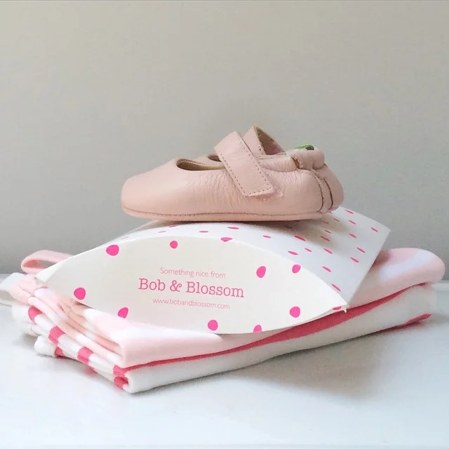 pink spotty Bob & Blossom packaging designed by Aggie Bainbridge