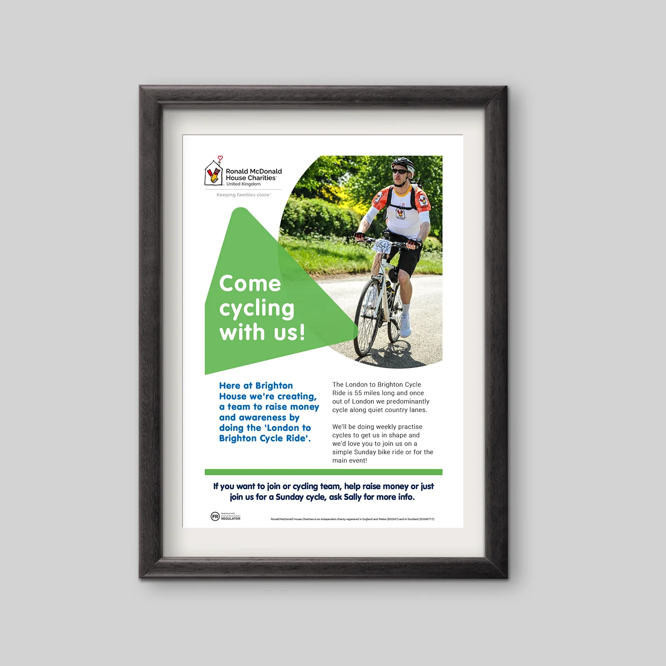 a framed poster Canva template example from one of RMHC UK Houses advertising a fundrasing event