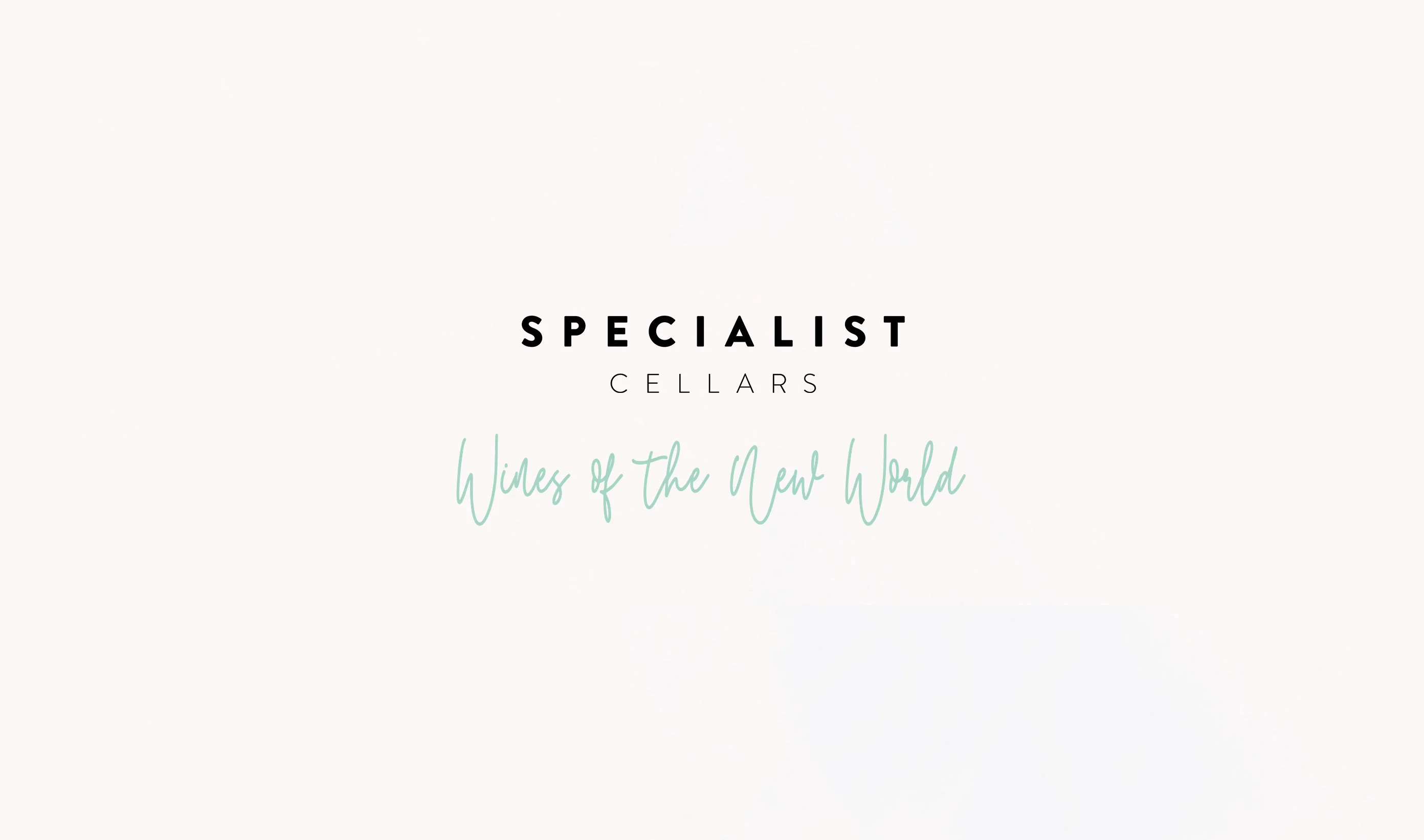 the Specialis Cellars logotype in black with their strapline Wines of the New World in green underneath