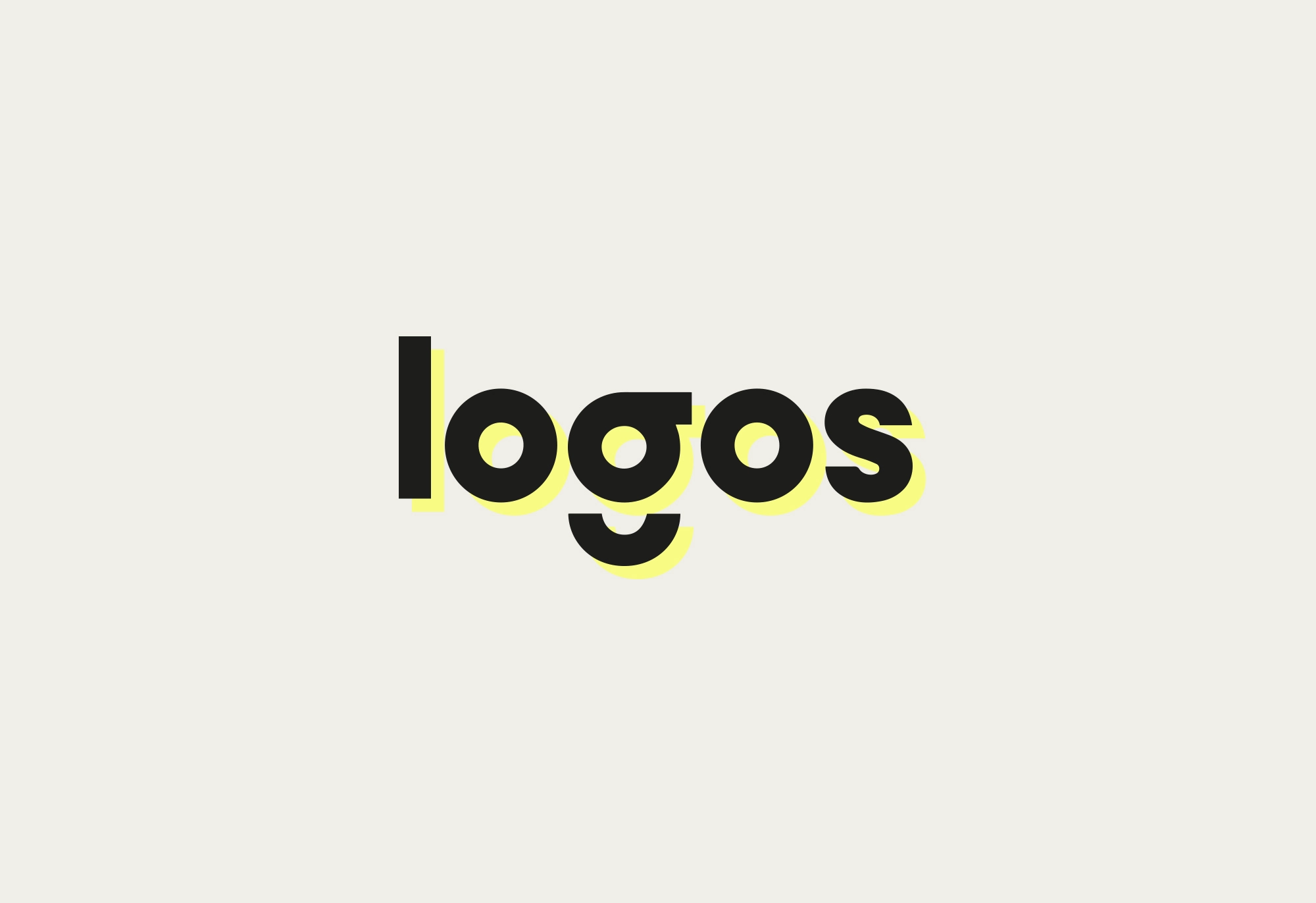 black text reading logos with a neon yellow drop shadow effect